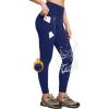 IUGA Fleece Lined Leggings Women Water Resistant Thermal Leggings Winter Warm Tights High Waist Hiking Pants with Pockets(Midnight Blue)