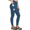 IUGA Fleece Lined Leggings Women Water Resistant Thermal Leggings Winter Warm Tights High Waist Hiking Pants with Pockets(Stormy Azure)