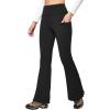 IUGA Fleece Lined Pants Women Water Resistant Hiking Pants Winter Flare Leggings with Pockets Bootcut Thermal(Black)