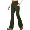 IUGA Fleece Lined Pants Women Water Resistant Hiking Pants Winter Flare Leggings with Pockets Bootcut Thermal(Dark Green)