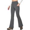 IUGA Fleece Lined Pants Women Water Resistant Hiking Pants Winter Flare Leggings with Pockets Bootcut Thermal(Dark Grey)