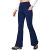 IUGA Fleece Lined Pants Women Water Resistant Hiking Pants Winter Flare Leggings with Pockets Bootcut Thermal(Navy)