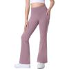 IUGA Girls Flare Leggings High Waist Cute Preppy Clothes for Girls Uniform Pants with Pockets Bell Bottom Pants(Thistle)