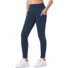 IUGA Girls Leggings with Pockets Dance Athletic Leggings for Girls Elastic Compression Kids Workout Leggings Running Yoga(Navy)