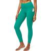 IUGA High Waist Yoga Pants with Pockets, Leggings for Women Tummy Control, Workout Leggings for Women 4 Way Stretch(Aqua Green)