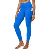 IUGA High Waist Yoga Pants with Pockets, Leggings for Women Tummy Control, Workout Leggings for Women 4 Way Stretch(Azure)