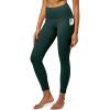 IUGA High Waist Yoga Pants with Pockets, Leggings for Women Tummy Control, Workout Leggings for Women 4 Way Stretch(Dark Green)