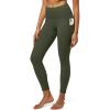 IUGA High Waist Yoga Pants with Pockets, Leggings for Women Tummy Control, Workout Leggings for Women 4 Way Stretch(Khaki Green)