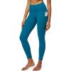 IUGA High Waist Yoga Pants with Pockets, Leggings for Women Tummy Control, Workout Leggings for Women 4 Way Stretch(Peacockblue)