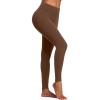 IUGA High Waisted Leggings for Women Running Workout Leggings with Inner Pocket Yoga Pants for Women(Chestnut)