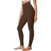IUGA High Waisted Leggings for Women Tummy Control Buttery Soft Workout Leggings Compression Gym Yoga Leggings(Brown)