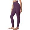 IUGA High Waisted Leggings for Women Tummy Control Buttery Soft Workout Leggings Compression Gym Yoga Leggings(Deep Purple)