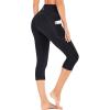 IUGA High Waisted Yoga Pants for Women with Pockets Capri Leggings for Women Workout Leggings for Women Yoga Capris(Black-capri)