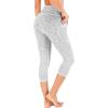 IUGA High Waisted Yoga Pants for Women with Pockets Capri Leggings for Women Workout Leggings for Women Yoga Capris(Space Dye White)