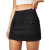 IUGA Jean Skirts for Women Denim High Stretch Cargo Skirt with Shorts Denim Skort Mini Jean Skort Y2k Skirt with Pockets(Black)