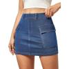 IUGA Jean Skirts for Women Denim High Stretch Cargo Skirt with Shorts Denim Skort Mini Jean Skort Y2k Skirt with Pockets(Light Blue)