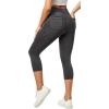 IUGA Jeggings for Women Pull On Capri Jeans Stretchy Jean Capris High Waisted Denim Capri Leggings Casual Pants with Pockets(Gray)