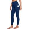 IUGA Leggings with Pockets for Women High Waisted Yoga Pants Women Tummy Control Workout Compression Running Leggings(Matte Blue)