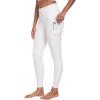 IUGA Leggings with Pockets for Women High Waisted Yoga Pants Women Tummy Control Workout Compression Running Leggings(White)