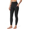 IUGA No Front Seam Leggings with Pockets for Women Buttery Soft Tummy Control Workout Leggings High Waisted Yoga Pants(Black)