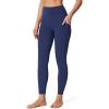 IUGA No Front Seam Leggings with Pockets for Women Buttery Soft Tummy Control Workout Leggings High Waisted Yoga Pants(Blue)