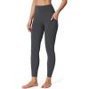 IUGA No Front Seam Leggings with Pockets for Women Buttery Soft Tummy Control Workout Leggings High Waisted Yoga Pants(Ink Gray)