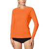 IUGA Rash Guard for Women UPF 50+ SPF UV Protection Long Sleeve Workout Tops with Pockets Dry Fit Hiking Swim Shirt(Orange)