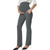 IUGA Soft Maternity Pants with Pockets Maternity Leggings for Work Pregnancy Stretchy Maternity Clothes Over The Belly(Grey)