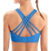 IUGA Sports Bras for Women High Support Large Bust High Impact Womens Sports Bras Strappy Padded Sports Bra(Azure)