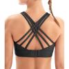 IUGA Sports Bras for Women High Support Large Bust High Impact Womens Sports Bras Strappy Padded Sports Bra(Black)