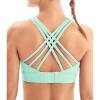 IUGA Sports Bras for Women High Support Large Bust High Impact Womens Sports Bras Strappy Padded Sports Bra(Green)