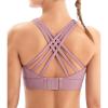 IUGA Sports Bras for Women High Support Large Bust High Impact Womens Sports Bras Strappy Padded Sports Bra(Pink)