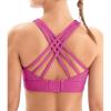 IUGA Sports Bras for Women High Support Large Bust High Impact Womens Sports Bras Strappy Padded Sports Bra(Violet Red)