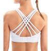 IUGA Sports Bras for Women High Support Large Bust High Impact Womens Sports Bras Strappy Padded Sports Bra(White)