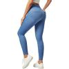 IUGA Stretchy Jeans for Women High Waist Jeggings Tummy Control Skinny Jeans Pull on Leggings with Pockets Trendy Casual(Baby Blue)