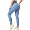 IUGA Stretchy Jeans for Women High Waist Jeggings Tummy Control Skinny Jeans Pull on Leggings with Pockets Trendy Casual(Misty Blue)
