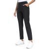 IUGA Stretchy Work Pants for Women 7/8 Ankle Golf Pants Pull On Business Casual Travel Dress Pants with Pockets(Black)