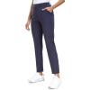 IUGA Stretchy Work Pants for Women 7/8 Ankle Golf Pants Pull On Business Casual Travel Dress Pants with Pockets(Dark Blue)