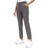 IUGA Stretchy Work Pants for Women 7/8 Ankle Golf Pants Pull On Business Casual Travel Dress Pants with Pockets(Deep Gray)