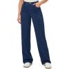 IUGA Wide Leg Jeans Woman Stretchy Pull On Baggy Jeans High Waisted Trendy Womens Jeans Straight Casual Denim Pants(Dark Blue 31″ Inseam)
