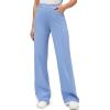 IUGA Wide Leg Jeans Woman Stretchy Pull On Baggy Jeans High Waisted Trendy Womens Jeans Straight Casual Denim Pants(Iceland Blue 31″ Inseam)