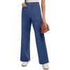 IUGA Wide Leg Jeans Woman Stretchy Pull On Baggy Jeans High Waisted Trendy Womens Jeans Straight Casual Denim Pants(Washed Blue 31″ Inseam)