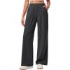 IUGA Wide Leg Pants Woman Pull on Stretchy Work Dress Pants High Waisted Business Casual Trousers Slacks(Grey)