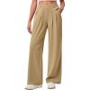 IUGA Wide Leg Pants Woman Pull on Stretchy Work Dress Pants High Waisted Business Casual Trousers Slacks(Latte)