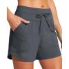IUGA Womens 5″ Swim Board Shorts Stretchy High Waisted Beach Shorts for Women Quick Dry UPF 50+ Swimsuit Bottoms with Liner(Dark Gray)