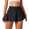 IUGA Women’s Athletic Shorts High Waisted Flowy Shorts for Women Quick Dry Workout Running Shorts with Pockets(Black)