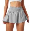 IUGA Women’s Athletic Shorts High Waisted Flowy Shorts for Women Quick Dry Workout Running Shorts with Pockets(Grey)