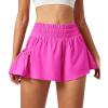 IUGA Women’s Athletic Shorts High Waisted Flowy Shorts for Women Quick Dry Workout Running Shorts with Pockets(Hot Pink)