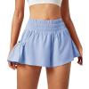 IUGA Women’s Athletic Shorts High Waisted Flowy Shorts for Women Quick Dry Workout Running Shorts with Pockets(Sky Blue)