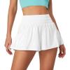 IUGA Women’s Athletic Shorts High Waisted Flowy Shorts for Women Quick Dry Workout Running Shorts with Pockets(White)